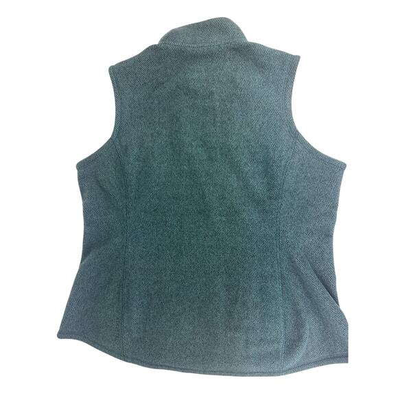 Athleta Size 1X Stroll Fleece Moto Vest Borealis Green Running Warm Athleisure - Picture 9 of 13